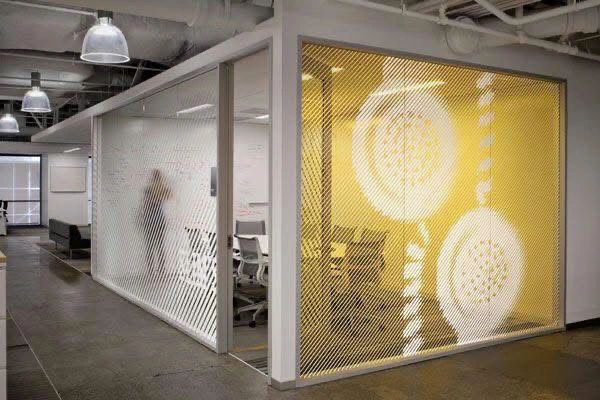 frosted glass film at coworking space