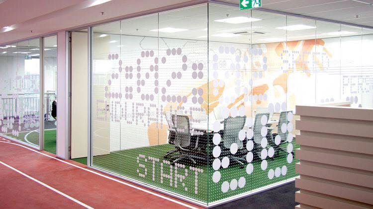 frosted glass film for cabiners installed by sign boards maker