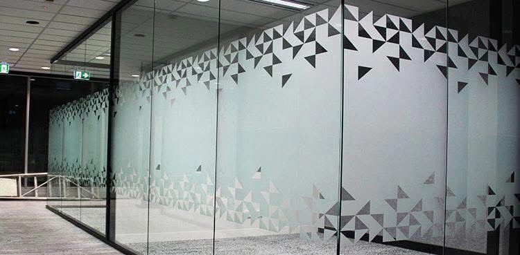 high privacy frosted glass installation