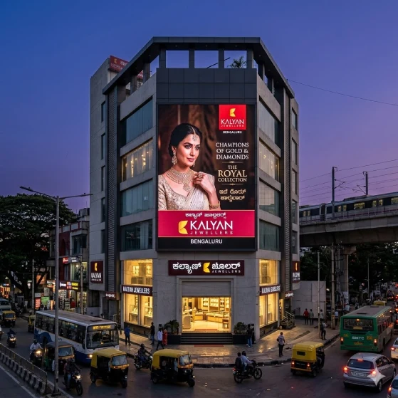led video hoarding on a building in bangalore