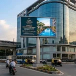 led video unipole hoarding in bagalore by the sign boards maker