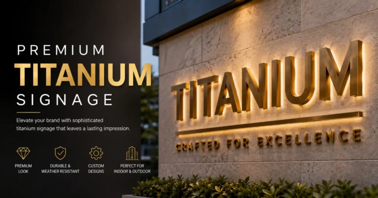 titanium signage by sign boards maker