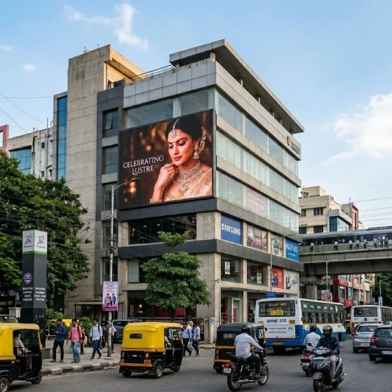 led video wall on a building