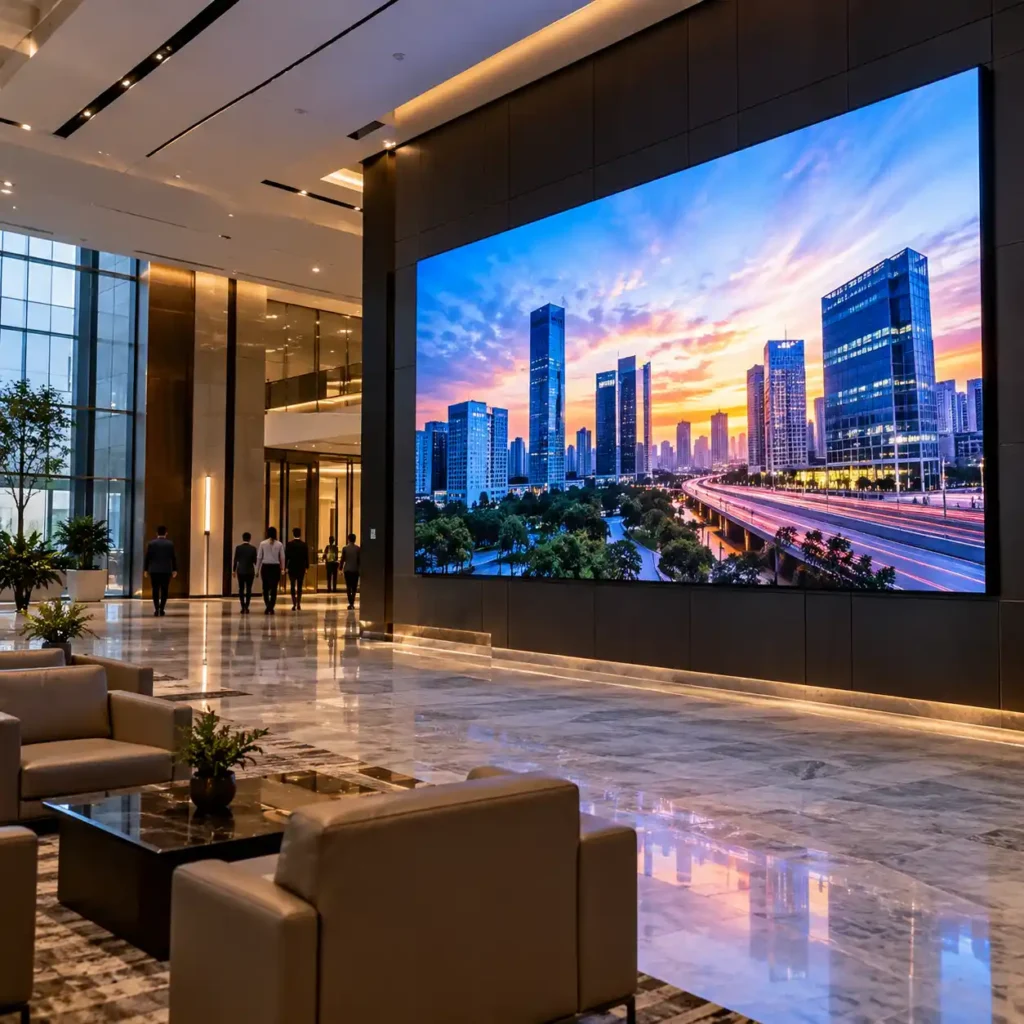 indoor led screen inside a corporate office installed by sign boards maker